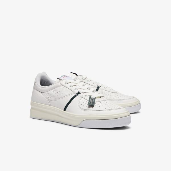 Lacoste Quantace Leather Sneakers Pánské - Tenisky Bílé / Béžový | CZ-DiRvwW